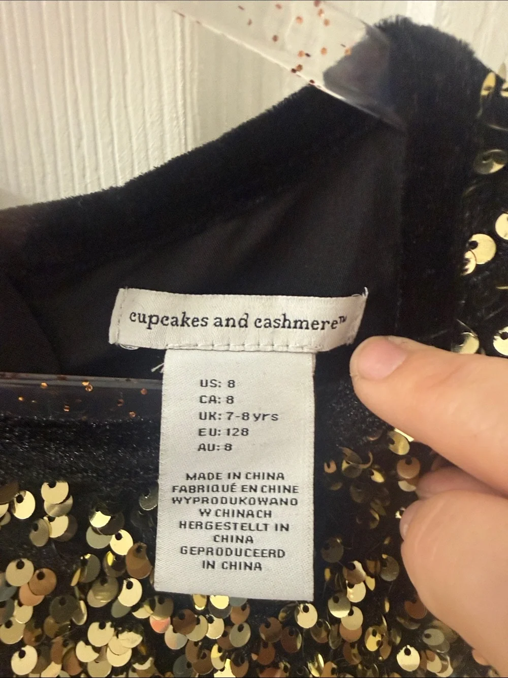 Justice Black and Gold Sequin Party Dress